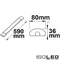 ISOLED LED surface mount luminaire, IP42, length 59cm, 20W Color Switch 3000-4000K 2000lm 120, aluminium, white
