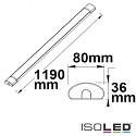 ISOLED LED surface mount luminaire, IP42, length 119cm, 40W Color Switch 3000-4000K 4000lm 120, aluminium, white