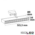 ISOLED LED 3-phase track grid-spot, length 32.15cm, 35W, 45, CRi >90, rotatable, tiltable, 3000K 2800lm, matt white