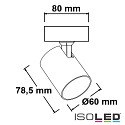 ISOLED Wall- and ceiling luminaire GU10 Single, 1 flame, IP20, swivelling, excl. lamps, aluminium, matt white