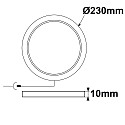 ISOLED LED downlight Flex 23W, IP52, UGR<19, suitable for offices, ultraflat, DA 5-21cm, dimmable, white, 23W 3000K 1600lm 120�