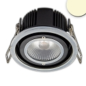 Indbygningslampe d�mpbar IP65, klar, sort, s�lvgr� d�mpbar 10W 800lm 3000K 60� 60� CRI >95