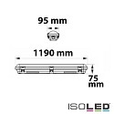 ISOLED LED Wannenleuchte 120cm, IP65 IK08, Powerswitch 25-40W, Colorswitch 3000-5000K, 5050lm 120, impact resistant