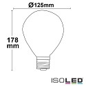 ISOLED LED Deko-filament Vintage Line 125, E27, 4W 2200K 130lm 360, CRi >95, dimmable, amber glass