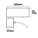 ISOLED Ceiling canopy, angular, 12 x 5.3cm, incl. 150cm fabric coated cable (2 poles) + counter screwing, white