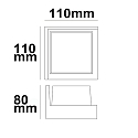 ISOLED Outdoor LED wall luminaire, IP54, with roof, angular, 11 x 11cm, 6W 3000K 380lm, aluminium, sand black