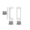 ISOLED LED pathlight BOLLARD-1, angular, IP54, 7W 3000K 300lm, aluminium, sand black, height 30cm