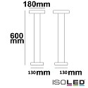 ISOLED LED pathlight BOLLARD-3, round, IP54, height 60cm /  18cm, 7W 3000K 300lm, aluminium, sand black