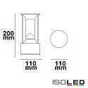 ISOLED LED Bollard pole light-4, IP54, 9W 3000K 330lm, aluminium, sand black, height 20cm