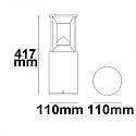 ISOLED LED Bollard pole light-4, IP54, 9W 3000K 330lm, aluminium, sand black, height 40cm