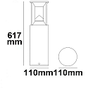 ISOLED LED Bollard pole light-4, IP54, 9W 3000K 330lm, aluminium, sand black, height 60cm