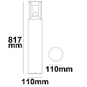 ISOLED LED Bollard pole light-4, IP54, 9W 3000K 330lm, aluminium, sand black, height 80cm