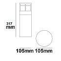 ISOLED LED Bollard pole light-5, IP54, 6W 3000K 280lm, aluminium, sand black, height 30cm