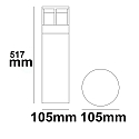 LED Bollard pole light-5, IP54, 6W 3000K 280lm, aluminium, sand black, height 50cm