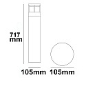 ISOLED LED Bollard pole light-5, IP54, 6W 3000K 280lm, aluminium, sand black, height 70cm