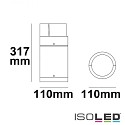 ISOLED LED Bollard pole light-6, IP54, 6W 3000K 430lm, aluminium, sand black, height 30cm