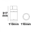 ISOLED LED Bollard pole light-6, IP54, 6W 3000K 430lm, aluminium, sand black, height 30cm