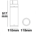 ISOLED LED Bollard pole light-6, IP54, 6W 3000K 430lm, aluminium, sand black, height 50cm