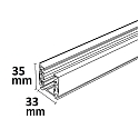 ISOLED 3-faset skinne SERIE S1, 200cm hvid mat