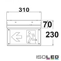 ISOLED Vertical sign for LED emergency light X0AEFG180 UNI4, recognition distance max. 13 meter