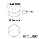 ISOLED Sys-Pro SingleColor remote, 1 zone, round, with magnetic frame, incl. battery, white