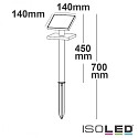 ISOLED Standerlampe med lysstyrkesensor IP54, sort 