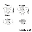 ISOLED Recessed outdoor LED wall luminaire Sys-Wall68, IP44, 3W ColorSwitch 3000-6000K 140lm, incl. mounting box, without cover