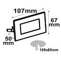 ISOLED Outdoor LED wall luminaire, recessed, IP65, angular, 2.5W, ColorSwitch 3000K|4000K|6000K, incl. mounting box