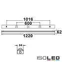 ISOLED LED bar light, IP20 IK05, length 122cm, 40W Color Switch 3000-6000K 4700lm 120, suitable for lightbands, white