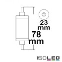 ISOLED R7s LED stick SLIM, length 7.8cm, IP20, 230V AC, 6W 3000K 470lm 360, dimmable, white