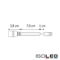 ISOLED Round plug adapter female to MiniAmp female, IP20, 2 poles, max. 3A, 10cm, white