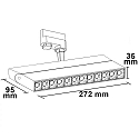 ISOLED 3-phase track spot UV-C 270nm, 10W, 50�, rotatable and swivelling, matt white
