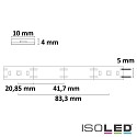 ISOLED LED UV-C MiniAMP Flex strip 270nm, for surface disinfection, IP54, 12V DC, 3W, 1-sided with male plug, 58cm, white