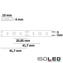 ISOLED LED UV-C MiniAMP Flex strip 270nm, for surface disinfection, IP54, 12V DC, 6W, 1-sided with male plug, 58cm, white