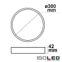 ISOLED Loftlampe PRO 300MM rund, til VDU-arbejdsstation, CCT Switch IP20, hvid dmpbar