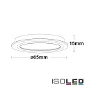 ISOLED LED furniture recessed spotlight MiniAMP with lens, 12V DC, IP44,  6.5cm, 4W 3000K 250lm 60, CRI>90, fixed, dimmable