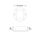 ISOLED Indbygningslampe Sys-Wall68 MiniAMP uden sk�rm IP44, aluminium d�mpbar 3W 120lm 3000K 38� 38� CRI >81