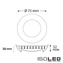 ISOLED Indbygningslampe LUNA MiniAMP IP20, hvid dmpbar 4W 175lm 2700K 120 120 CRI >80
