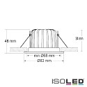 ISOLED Recessed LED luminaire Sys68 MiniAMP, IP52,  8.3cm, 24V DC, CRi >92, swivelling 30, dimmable, 5W 3000K 500lm 60