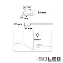 ISOLED MiniAMP contact-sensor, round, IP20, recesses + surface mount, 12-24V DC, 3A, with 2x 150cm white cable, chrome