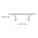ISOLED Accessory for profile CORNER12 BORDERLESS - cover, 200cm, COVER45, opal/satined, 65% translucency