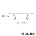 ISOLED Accessory for profile CORNER12 BORDERLESS - cover, 200cm, COVER46, white/clear, 85% translucency