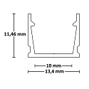 ISOLED LED surface mount profile SURF10, aluminium, 200cm, anodized aluminium
