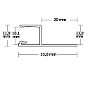 ISOLED Fliseprofil UP10, aluminium