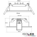 ISOLED recessed luminaire Slim68 MiniAMP IP40, dimmable 8W 850lm 3000K 45 45 CRI 92