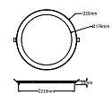 ISOLED Downlight flad, d�mpbar IP42, s�lv d�mpbar