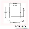 ISOLED downlight flat, dimmable IP42, silver dimmable