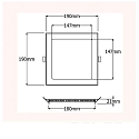 ISOLED Downlight flad, d�mpbar IP42, s�lv d�mpbar