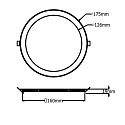 ISOLED Downlight flad, d�mpbar IP42, s�lv d�mpbar