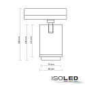 ISOLED 3-faset spot IP20, sort 